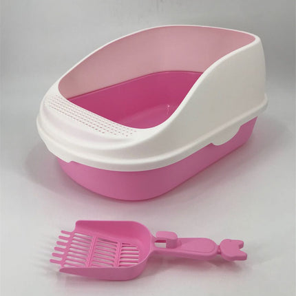 YES4PETS Large Portable Cat Toilet Litter Box Tray House with Scoop Pink