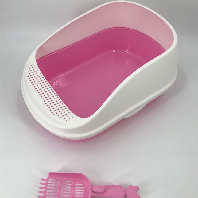 YES4PETS Large Portable Cat Toilet Litter Box Tray House with Scoop Pink