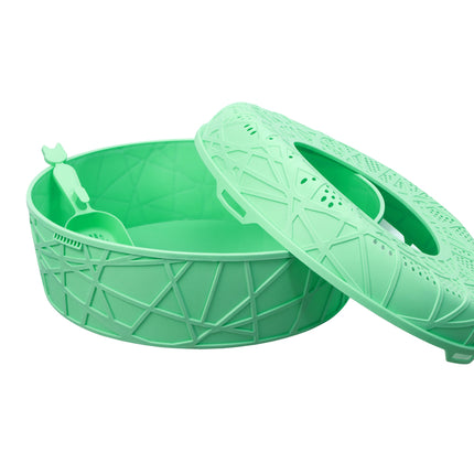 YES4PETS XL Portable Cat Toilet Litter Box Tray House with Scoop Green