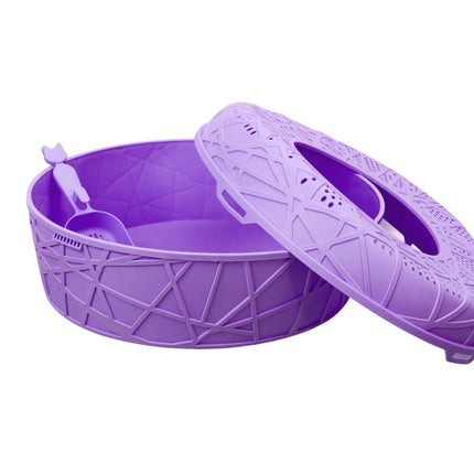 YES4PETS XL Portable Cat Toilet Litter Box Tray House with Scoop Purple