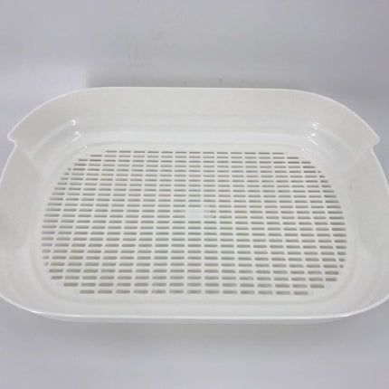 YES4PETS Portable Hooded Cat Toilet Litter Box Tray House with Scoop and Grid Tray White