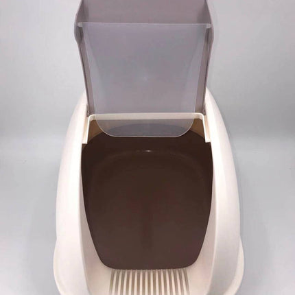 YES4PETS XL Portable Hooded Cat Toilet Litter Box Tray House w Charcoal Filter and Scoop White
