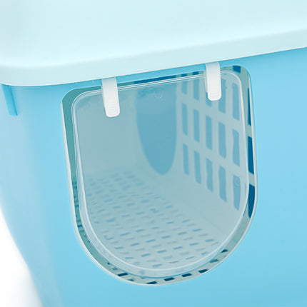 YES4PETS XL Portable Hooded Cat Toilet Litter Box Tray House with Handle and Scoop Blue