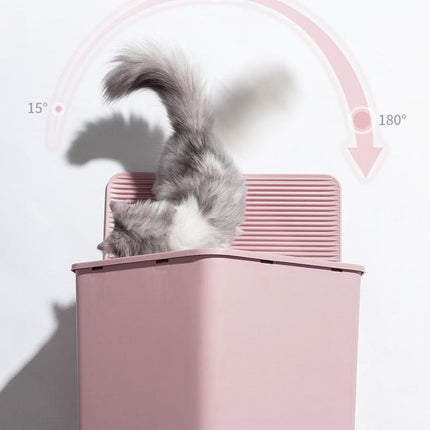 YES4PETS L Portable Hooded Cat Toilet Litter Box Tray House with Drawer and Scoop-Pink