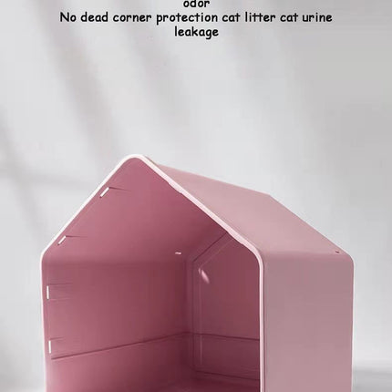 YES4PETS L Portable Hooded Cat Toilet Litter Box Tray House with Drawer and Scoop-Pink