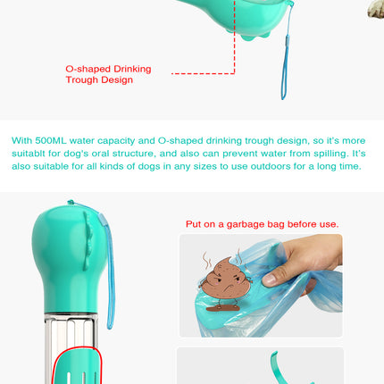 YES4PETS 4 in 1 Portable Pet Dog Puppy Cat Drinking Mug Water Feeder Bottle Valve Travel Bottle Blue