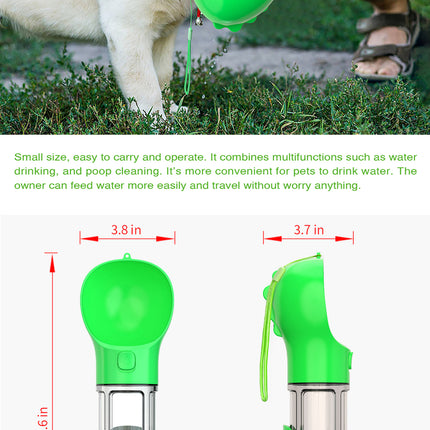 YES4PETS  4 in 1 Portable Pet Dog Puppy Cat Drinking Mug Water Feeder Bottle Valve Travel Bottle Green