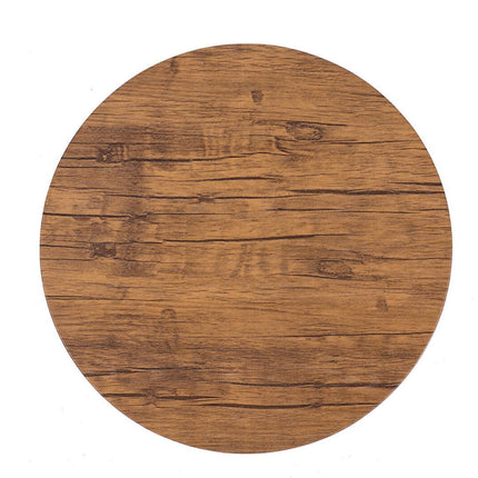 YES4HOMES Vintage Round Coffee Tables Set of 2 Side Tables Robust Steel Frame for Living Room Bedroom Rustic Brown and Black