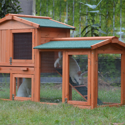 YES4PETS 146cm Rabbit Hutch Metal Run Wooden Cage Guinea Pig Cage House