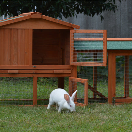 YES4PETS 146cm Rabbit Hutch Metal Run Wooden Cage Guinea Pig Cage House