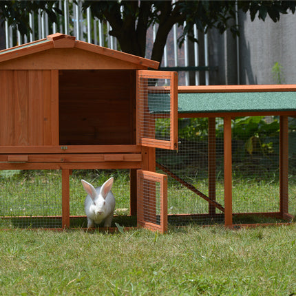 YES4PETS 146cm Rabbit Hutch Metal Run Wooden Cage Guinea Pig Cage House