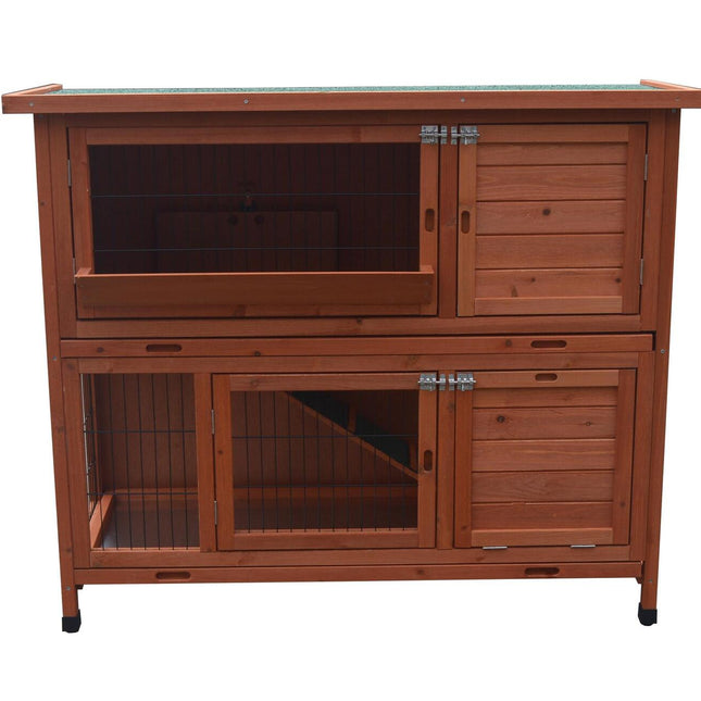 YES4PETS 120cm XL Double Storey Rabbit Hutch Guinea Pig Cage , Ferret cage Cat W Pull Out Tray