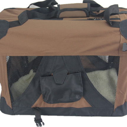 YES4PETS Medium Portable Foldable Dog Cat Puppy Soft Crate-Brown