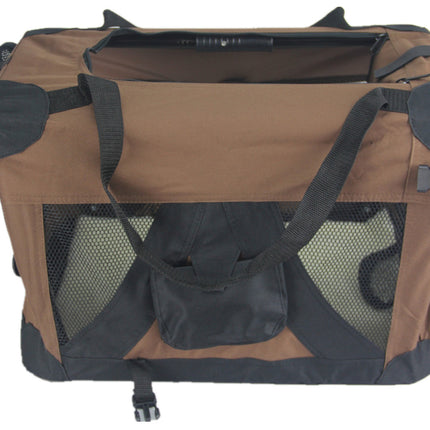 YES4PETS Medium Portable Foldable Dog Cat Puppy Soft Crate-Brown