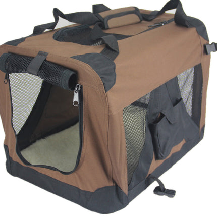 YES4PETS Medium Portable Foldable Dog Cat Puppy Soft Crate-Brown
