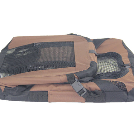 YES4PETS Medium Portable Foldable Dog Cat Puppy Soft Crate-Brown
