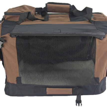 YES4PETS XXL Foldable Soft Dog Cat Puppy Carrier Crate With Curtain-Brown