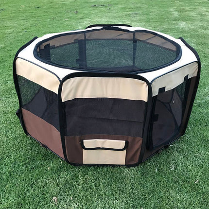 YES4PETS Medium Brown Pet Dog Cat Puppy Rabbit Tent Soft Playpen