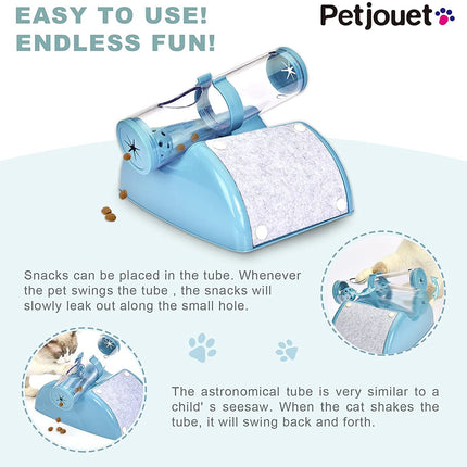 YES4PETS Cat Play Box Kit Pet Toy Kitten Toys Interactive Ball Peek Hunting Toy-Blue