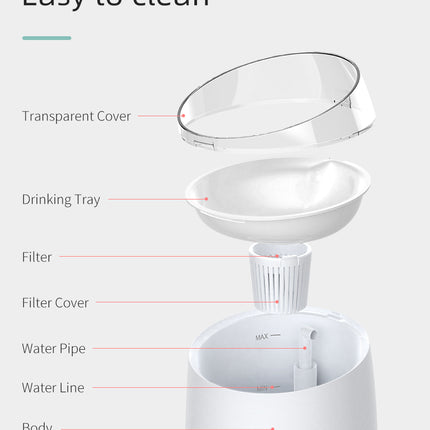 YES4PETS  Electric Pet Dog Cat Water Fountain Automatic Self-Clean Water Fountain 1.5L