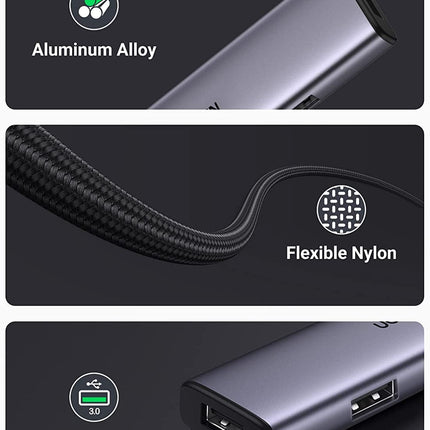 UGREEN 20805 USB 3.0 4-Port Hub with USB-C Power Port
