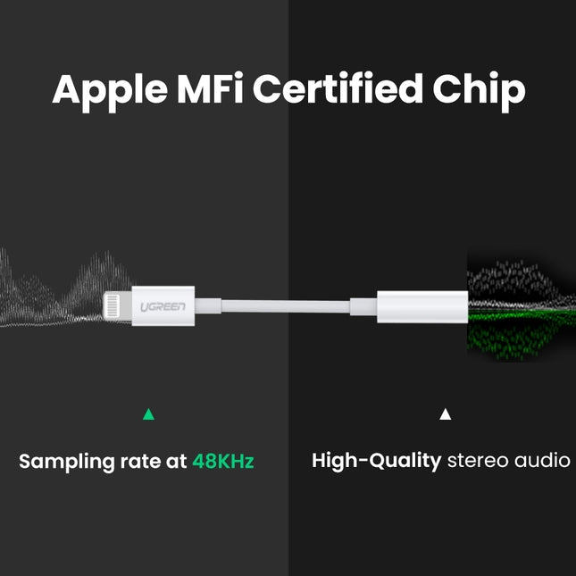UGREEN 30759 iPhone 8-pin to 3.5mm Headphone Adapter