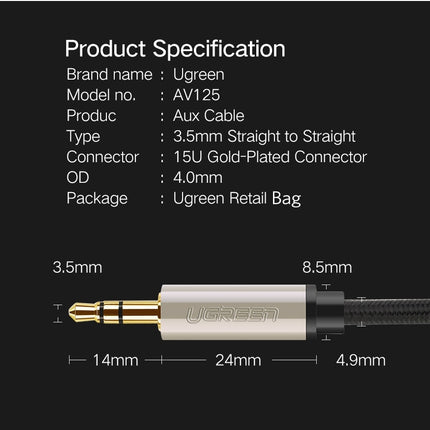 UGREEN 40788 Premium 3.5mm Male to 3.5mm Male Cable 20M