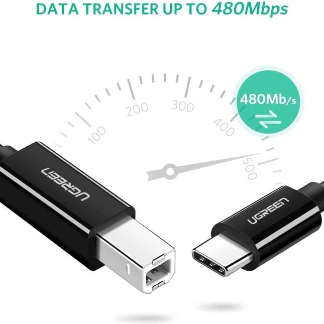 UGREEN USB-C to USB 2.0 Print Cable 2m (Black) 50446