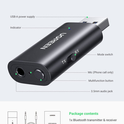 UGREEN 60300 Bluetooth 5.1 Transmitter Receiver
