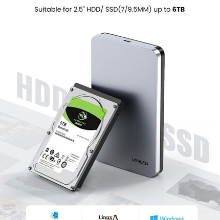 UGREEN 70498 USB C 2.5" Hard Drive Enclosure