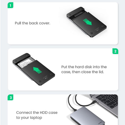 UGREEN 70498 USB C 2.5" Hard Drive Enclosure
