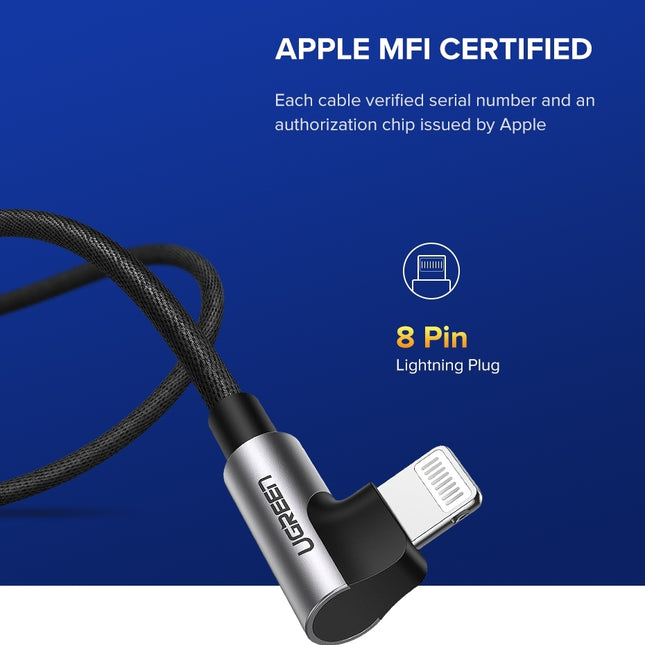 UGREEN 70733 USB-A to 8-pin iPhone Cable 90 Degree 2M
