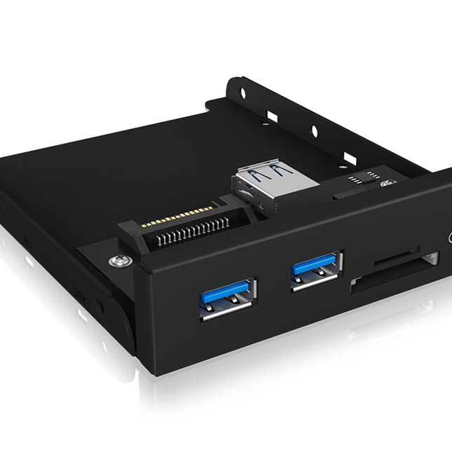 ICY BOX IB-HUB1417-i3 Frontpanel with USB 3.0 Type-C and Type-A hub with card reader