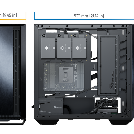 Seasonic Syncro Q704 Aluminum Case with Syncro DPC-850 850W 80 Plus Platinum PSU &amp; Connect Module RED DOT AWARD WINNER 2021