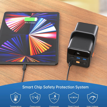 CHOETECH B664 50000mAh PD65W Power Bank with LED Flashlight LCD Display