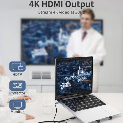 CHOETECH HUB-M43 7-in-1 USB-C Multiport Adapter with Foldable Laptop Stand