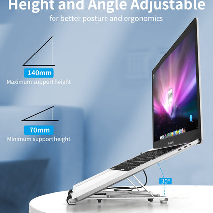CHOETECH HUB-M43 7-in-1 USB-C Multiport Adapter with Foldable Laptop Stand