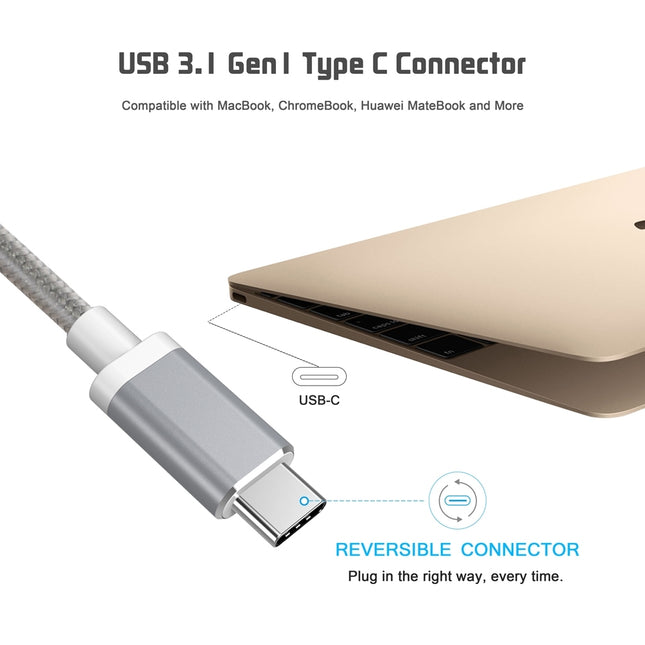 CHOETECH HUB-V02 USB-C to VGA & USB Multiport Adapter