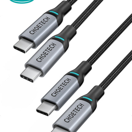 CHOETECH MIX00073 (XCC-1002 x2) 100W USB-C Braided Fast Charging Cable 1.8M 2 Pack