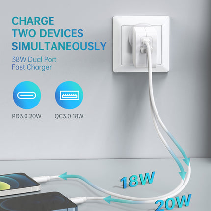 CHOETECH PD5002 QC3.0 18W + PD 20W Fast Charger