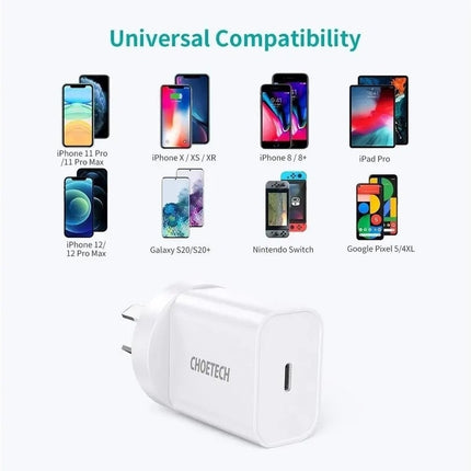 CHOETECH Q5004CL PD20W USB-C iPhone Fast Charger with MFi Certified USB-C Cable