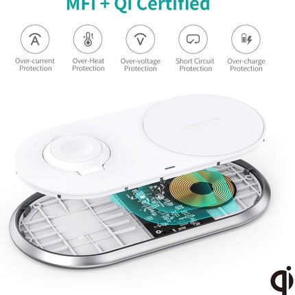 CHOETECH T317 2-in-1 Dual Wireless Charger Pad (MFI Certified)