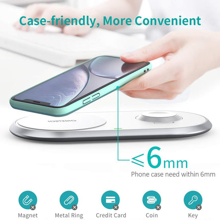 CHOETECH T317 2-in-1 Dual Wireless Charger Pad (MFI Certified)