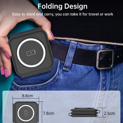 CHOETECH T588-F-BK 3-in-1 Foldable Fast Wireless Charger for Phone/Watch/Earphone