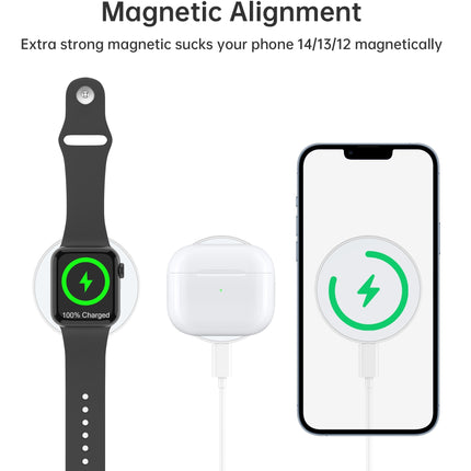 CHOETECH T603-F Ring Holder and Magnetic 15W Wireless Charger for Phone/airPod/iWatch