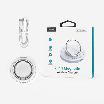 CHOETECH T603-F Ring Holder and Magnetic 15W Wireless Charger for Phone/airPod/iWatch