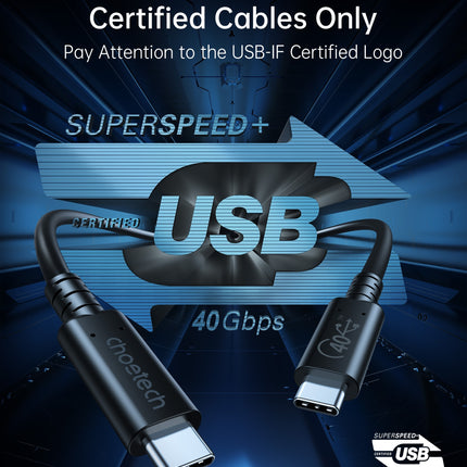 CHOETECH XCC-1028 USB-C To USB-C 100W USB 4.0 Gen 3 Cable 0.8M
