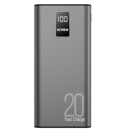 KIVEE PT23 20000mAh Power Bank with Digital Display Black