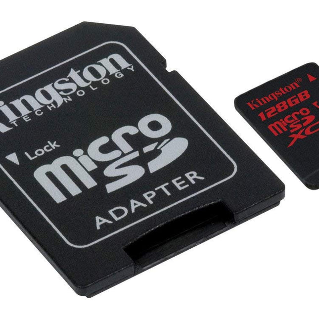 KINGSTON  Canvas React: MicroSD 128GB , 100MB/s read and 70MB/s write with SD adapter  SDCR/128GB