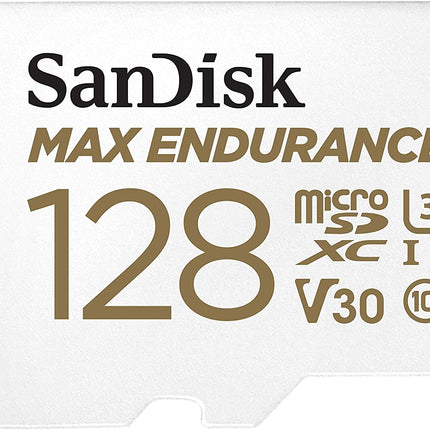 Sandisk Max Endurance Microsdxc Card SQQVR 128G (60 000 HRS) UHS-I C10 U3 V30 100MB/S R 40MB/S W SD Adaptor SDSQQVR-128G-GN6IA